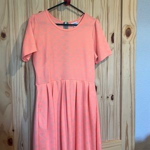 Lula Roe peachy pink dress
